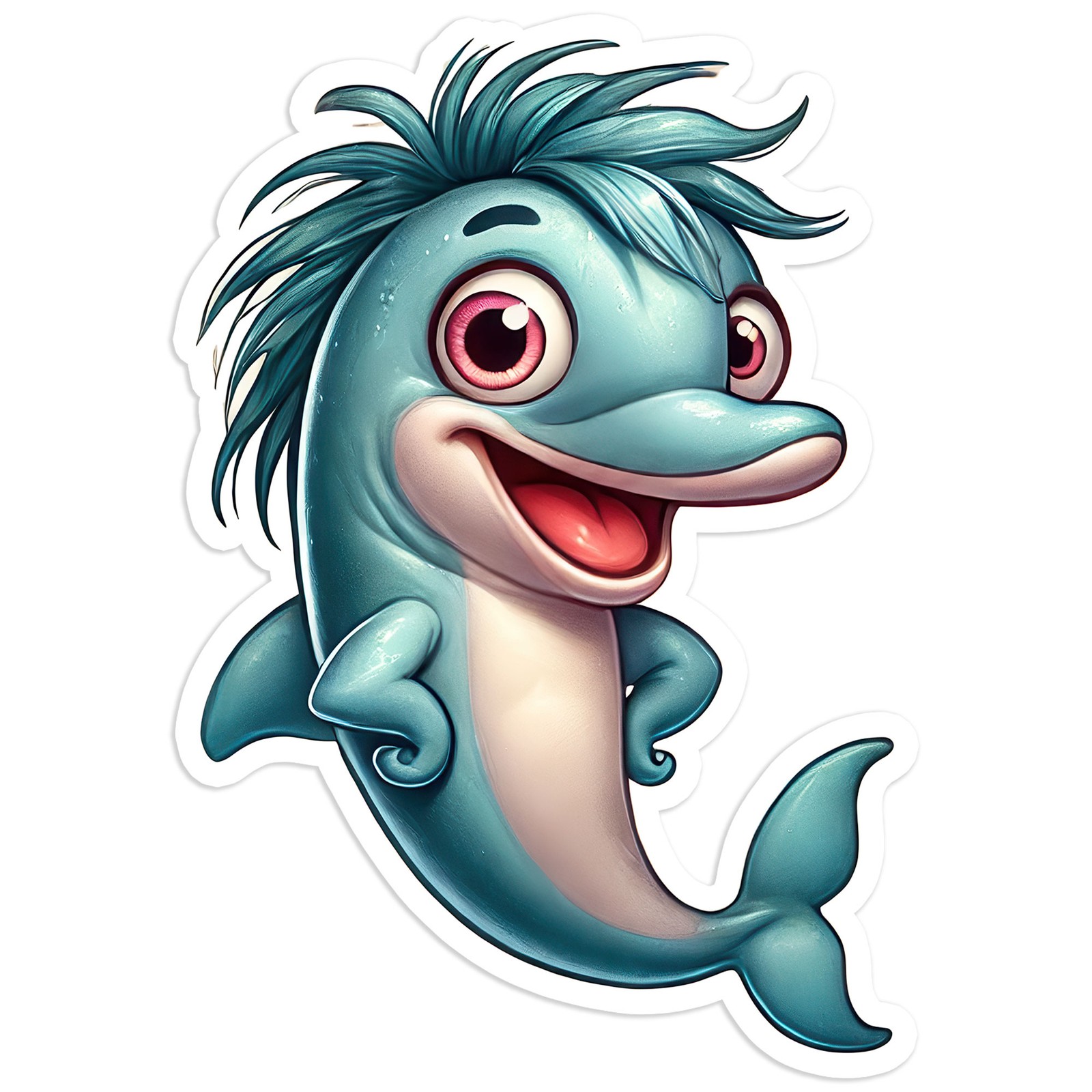 Happy Dolphin – Vinyl Decal Sticker – Car Window Laptop – #381