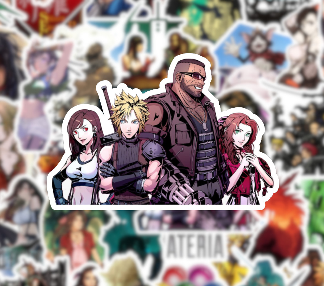 25/50 Final Fantasy VII Sticker Pack – Waterproof Vinyl – FF7 Cloud Sephiroth