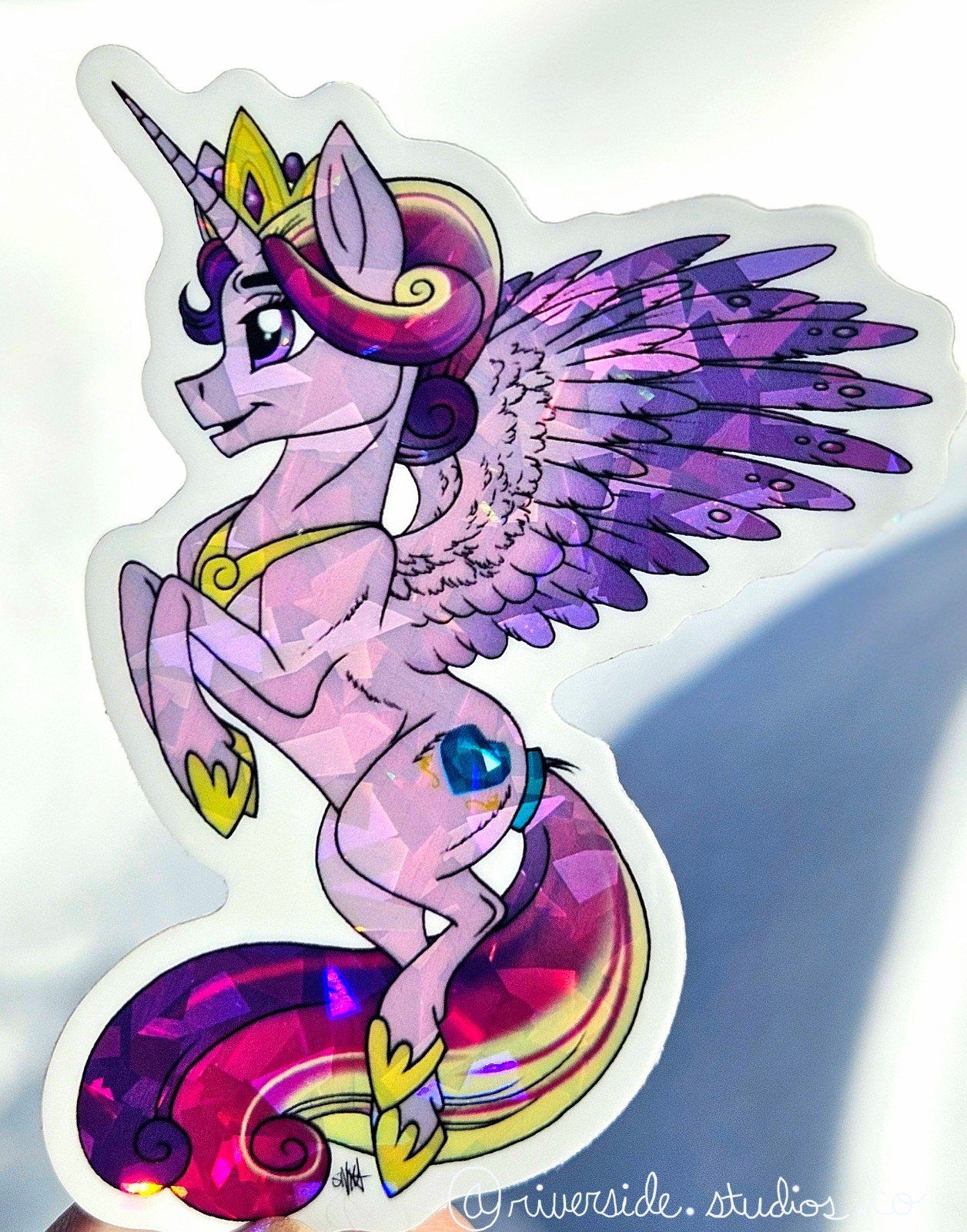 Crystal Princess Cadance Vinyl Holo Sticker 3" Original Art My Little Pony