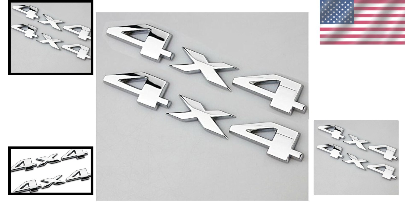 Luxury 2-Piece 3D Chrome 4×4 Logo Emblem Set for All Vehicles – Easy Install
