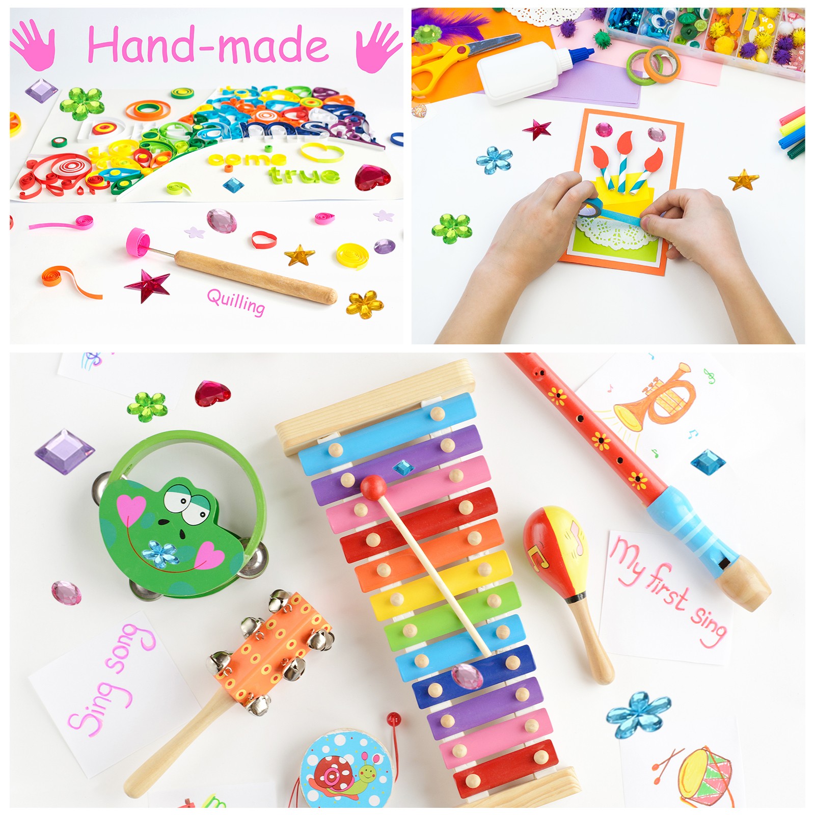 505Pcs Gems Stickers for Crafts 5 Sheet Flower Rhinestone Stickers Multicolor