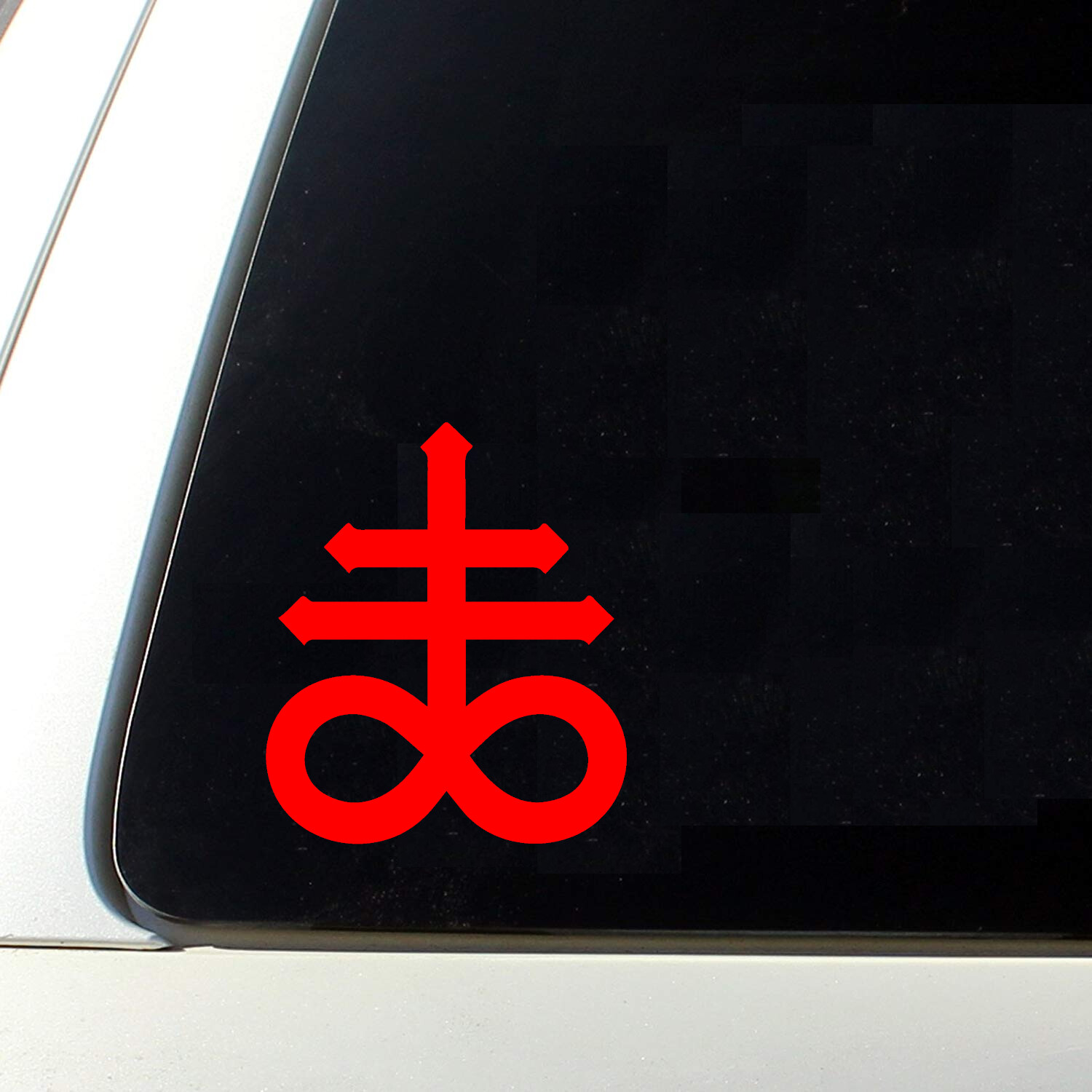 Leviathan Cross Die Cut Vinyl Sticker – Occult Baphomet Pentagram Decal Car 666