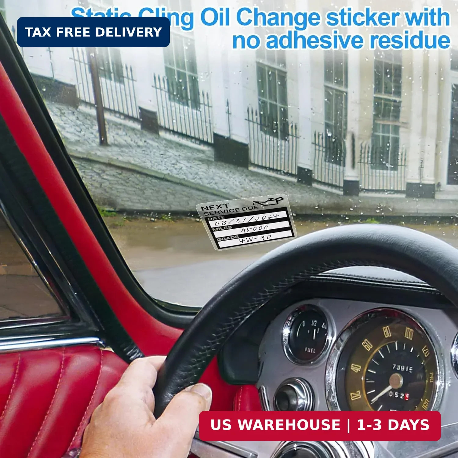 for Oil Change Sticker Static Cling, Clear Stickers 120 Pcs 2"x 2" Next Service