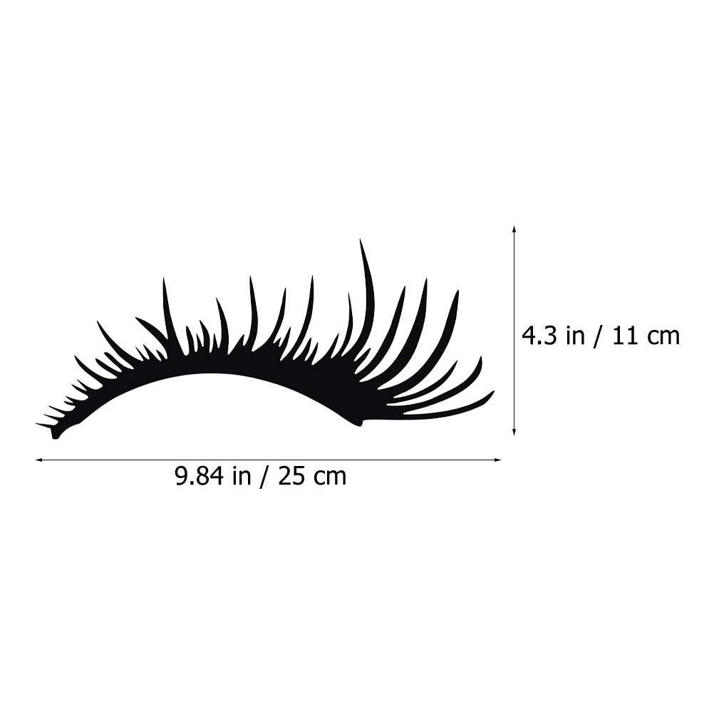 3 Pairs Car Eye Lashes for Headlights Black Eyelash Shape