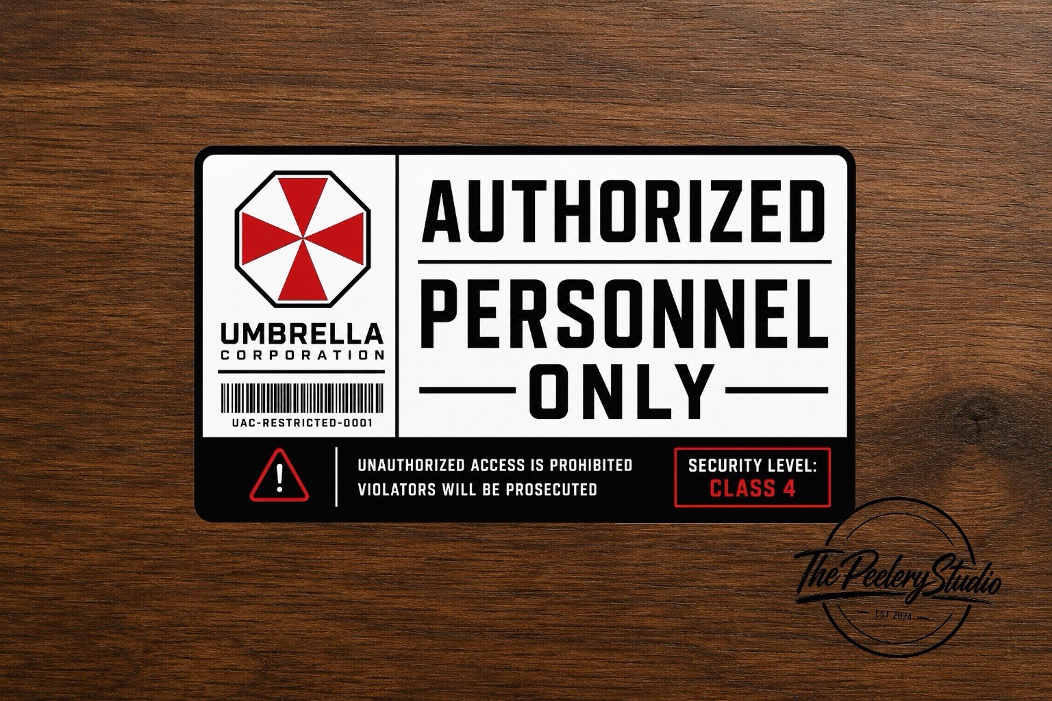 Authorized Personnel Resident Evil Inspired Sticker Decal, Black/Red/White 3