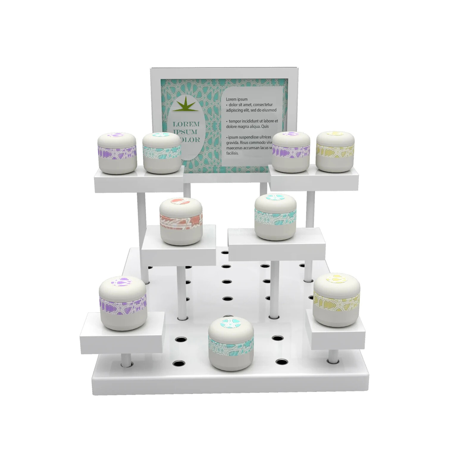 Modular Multi Level Display Riser Kits Small Unit High Gloss White ZNKIT1GW