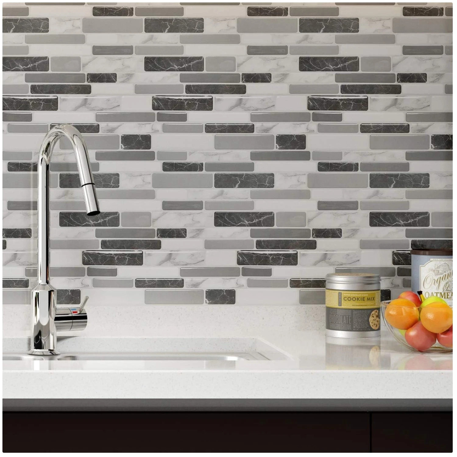 10pcs Wall Panels Self Adhensive Wall Tiles Waterproof Removable for Living Room