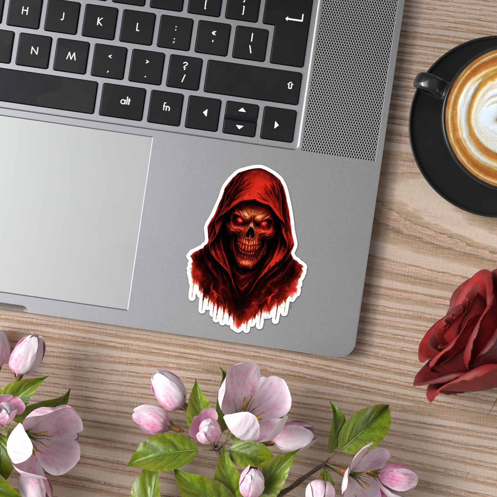 Red Grim Reaper Death – Vinyl Decal Sticker – Car Window Laptop – ebn20000