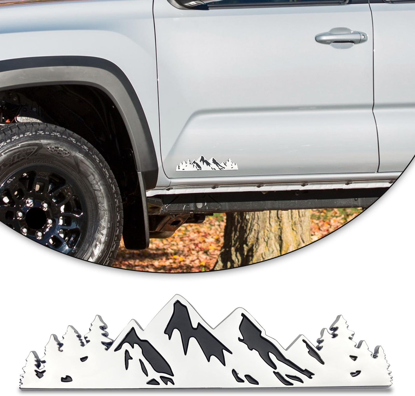 Zhizhong 7 Inch Snow Mountain Tree Emblem, Trunk Tailgate Mountains Graphic B…