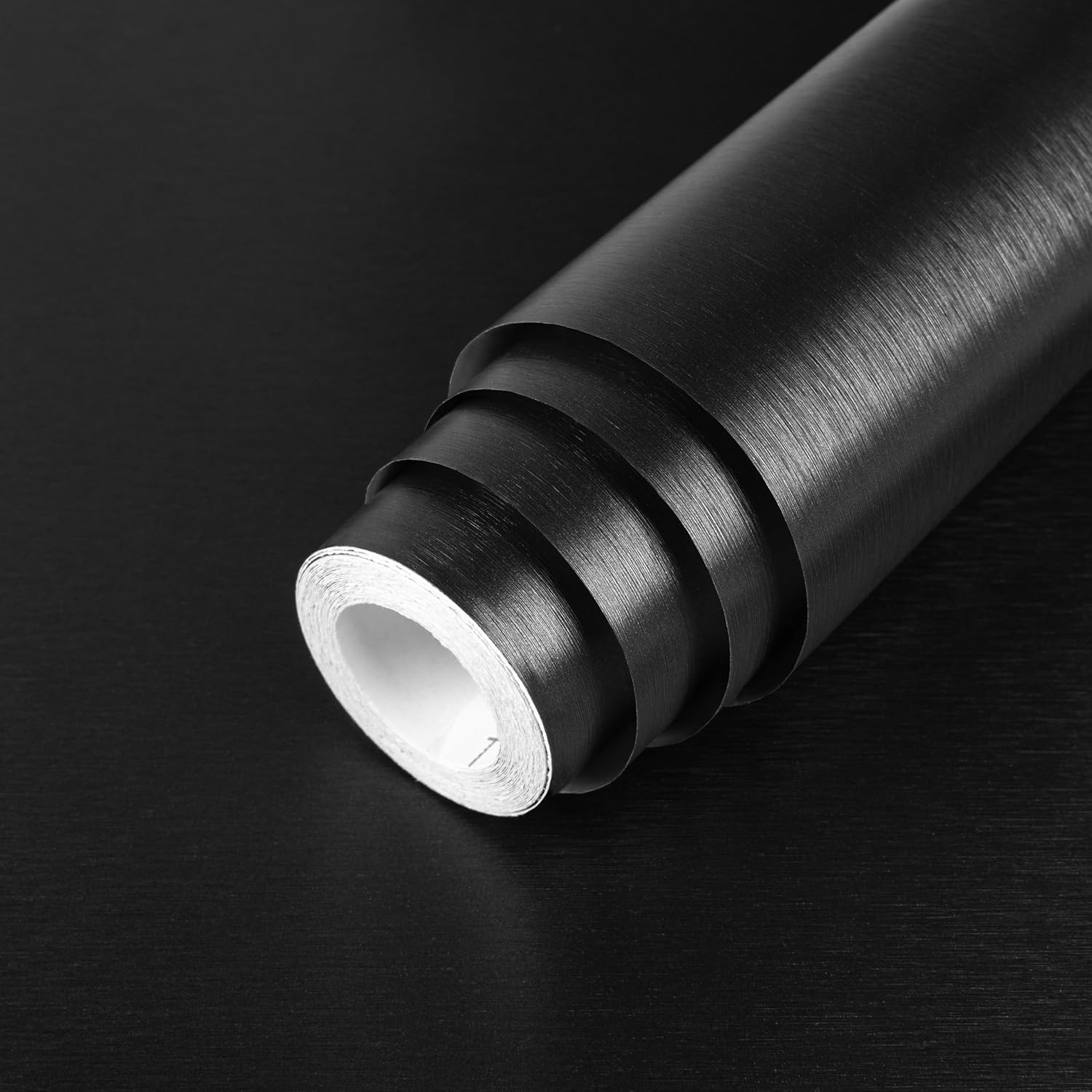 Black Metallic Brushed Stainless Steel Appliance Wrap – Peel & Stick, Heat-Re…