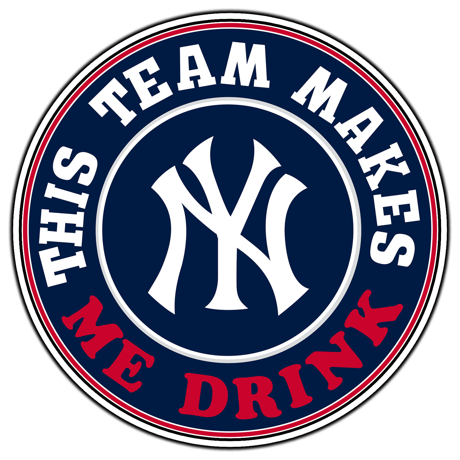 New York Yankees Drink Logo #16 Baseball Sticker Waterproof Vinyl Decal Die-Cut