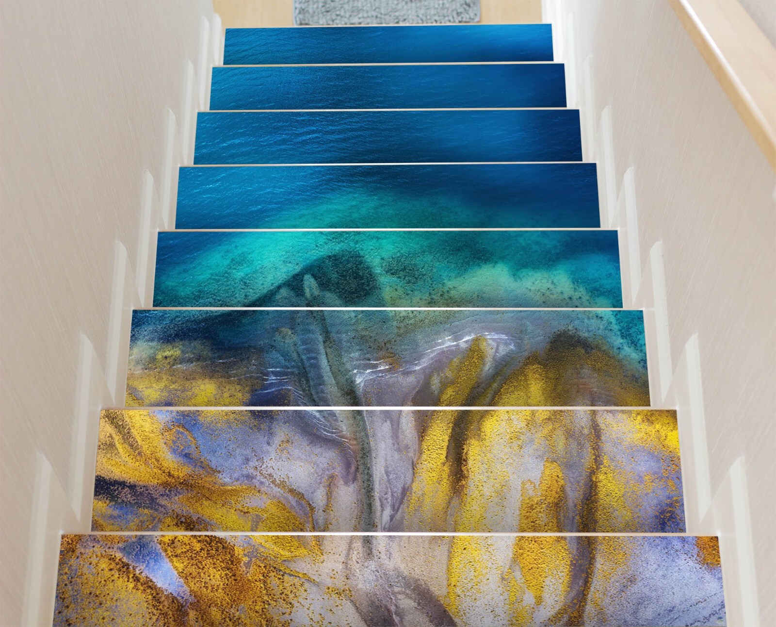 3D Mysterious Blue U942 Stair Risers Decoration Photo Mural Decal Wallpaper Romy