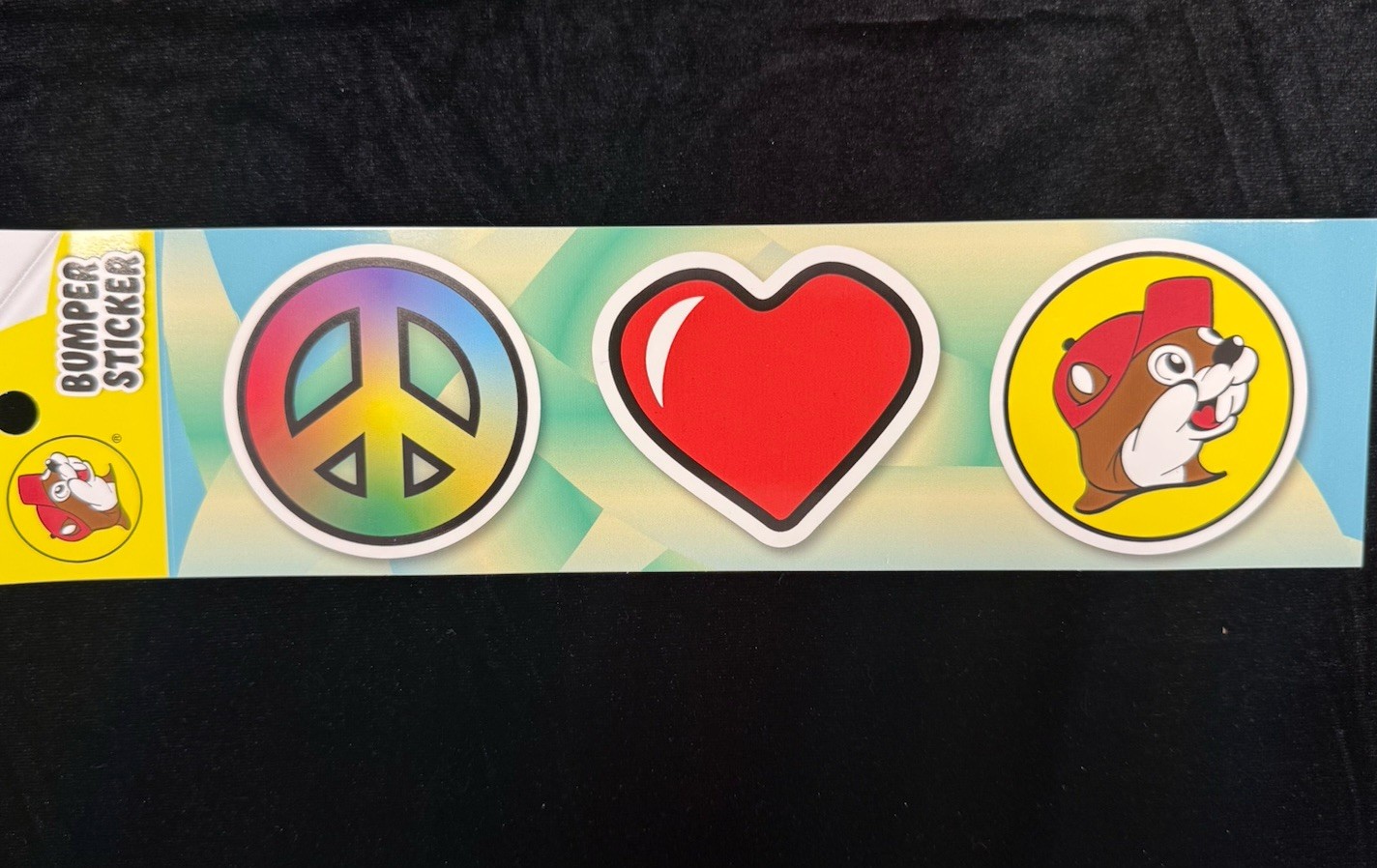 Buc-ee's Bumper Sticker Beaver Logo Peace Love Buc-ee’s