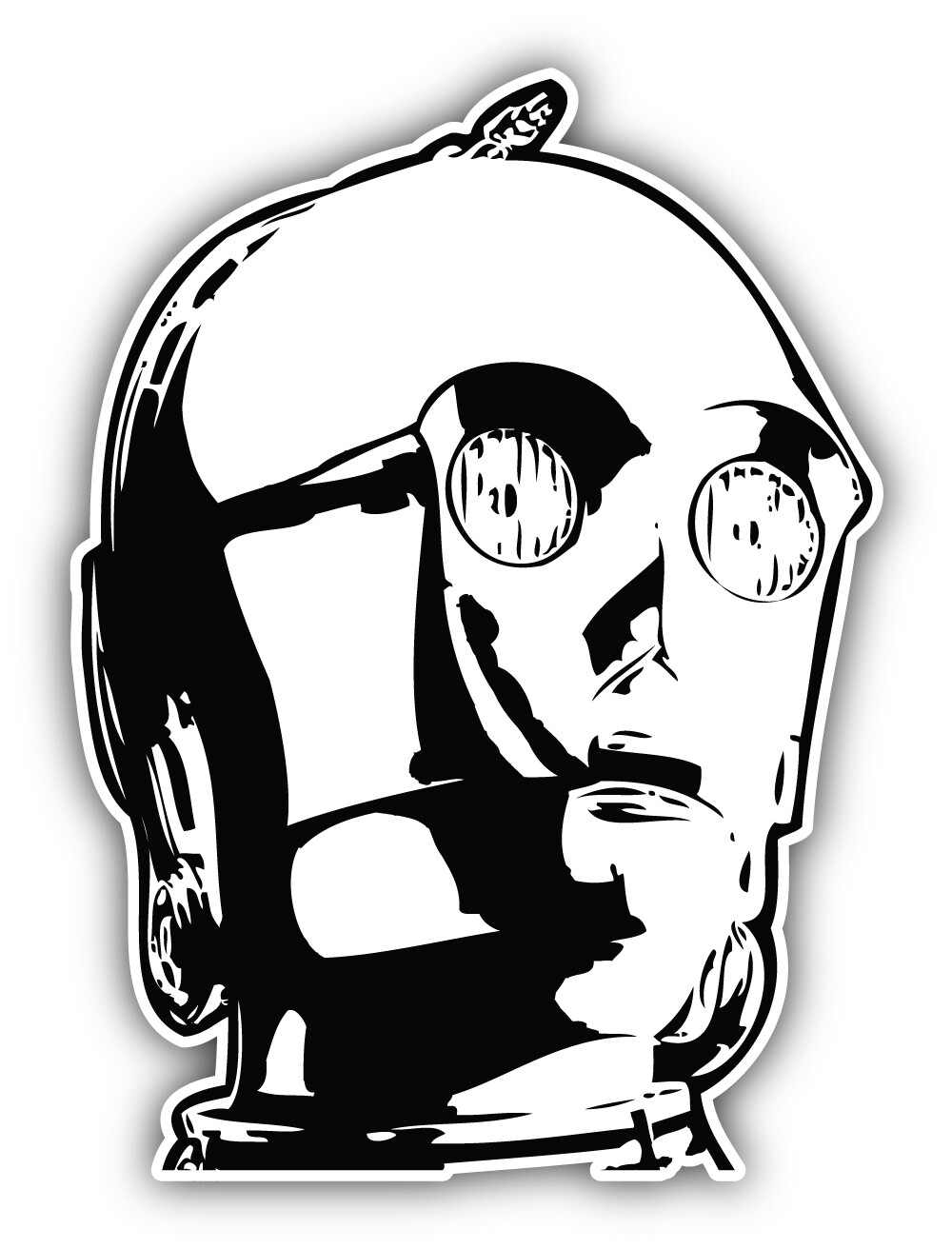 Star Wars Cartoon C 3PO Head Sticker Bumper Decal – "SIZES"