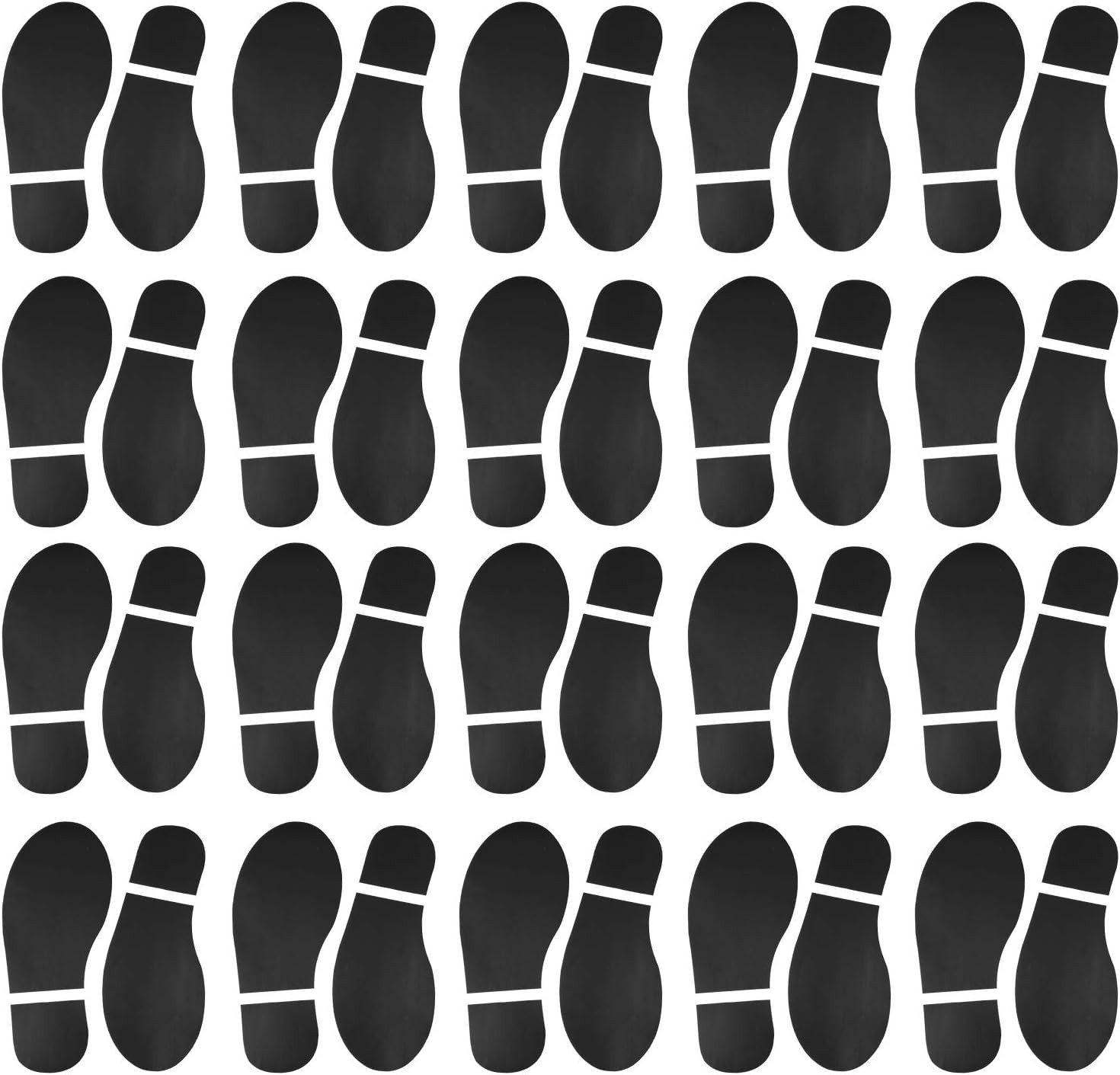 20 Pairs 40 Prints Black Shoes Footprint Stickers PVC Footprint Decals for Offic