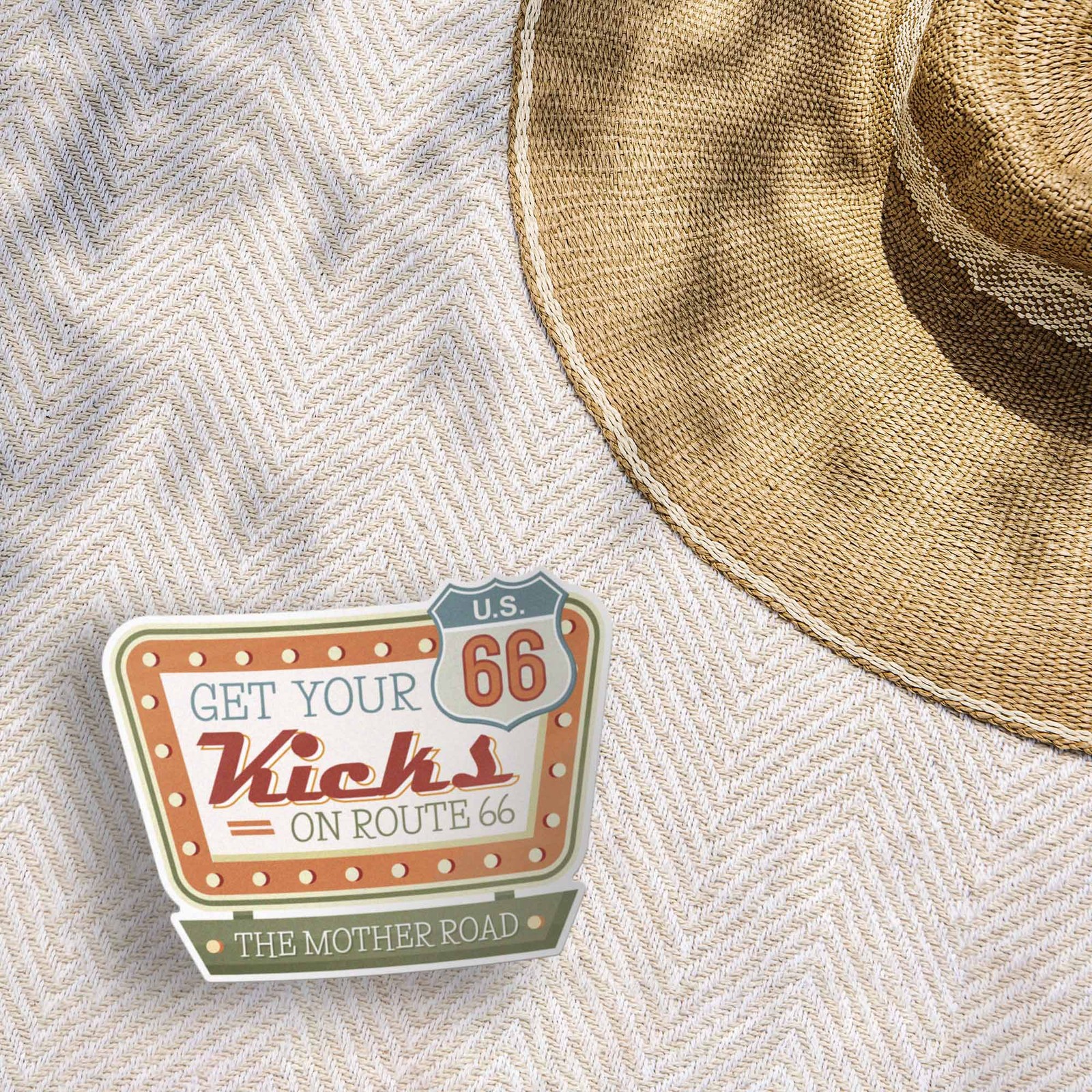 Get Your Kicks on Route 66 Retro Diner Sticker