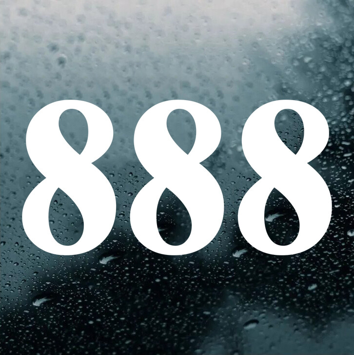 888 Angel Number Vinyl Decal – Balance Achievement Numerology – Die Cut Sticker