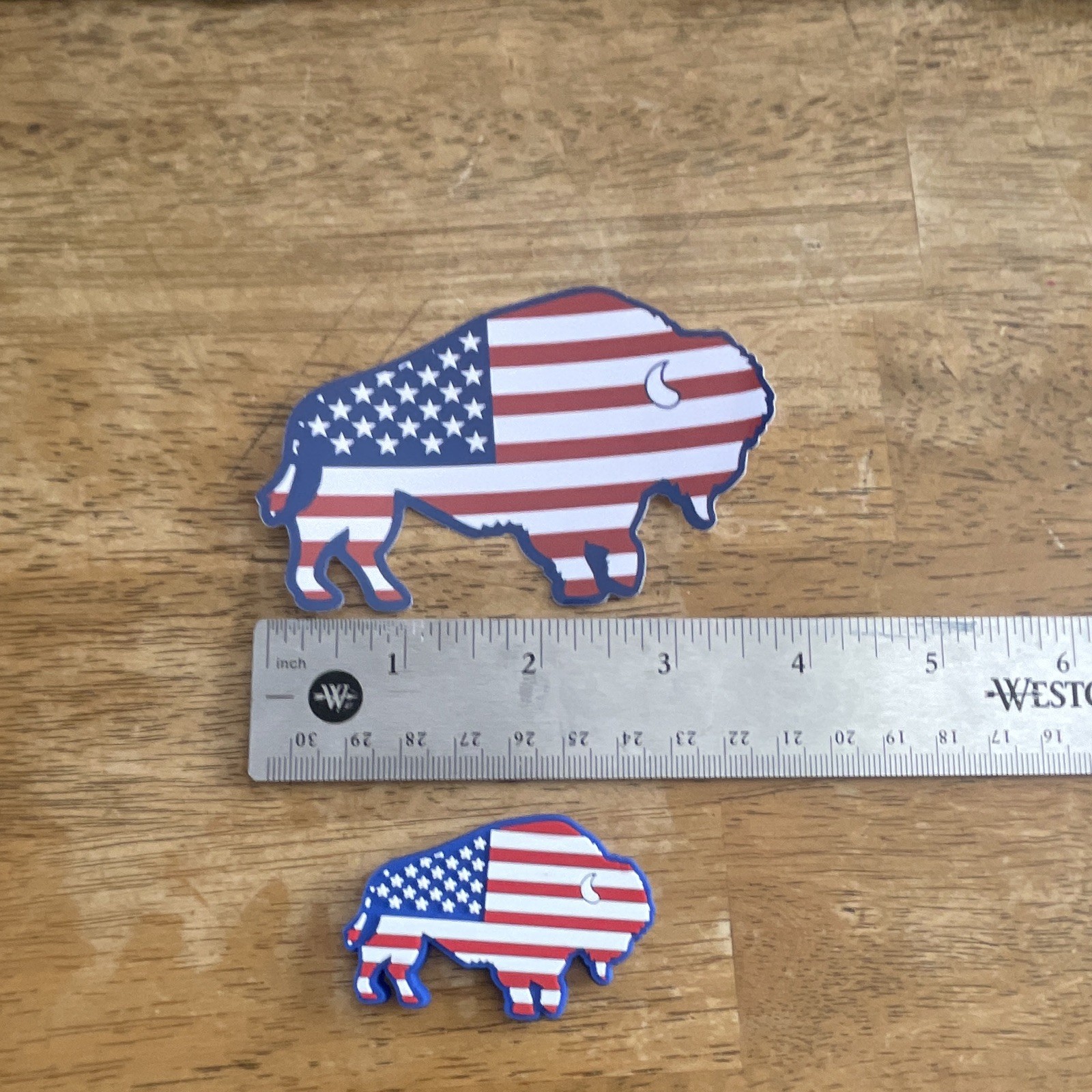 Buffalo Stars & Stripes America Flag Decal and Magnet