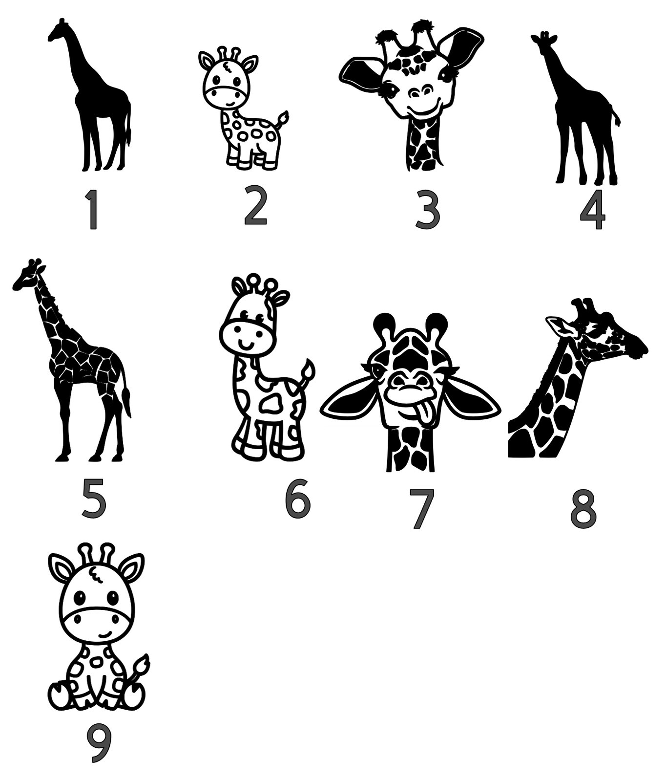 Safari Animal Vinyl Decal (read description)