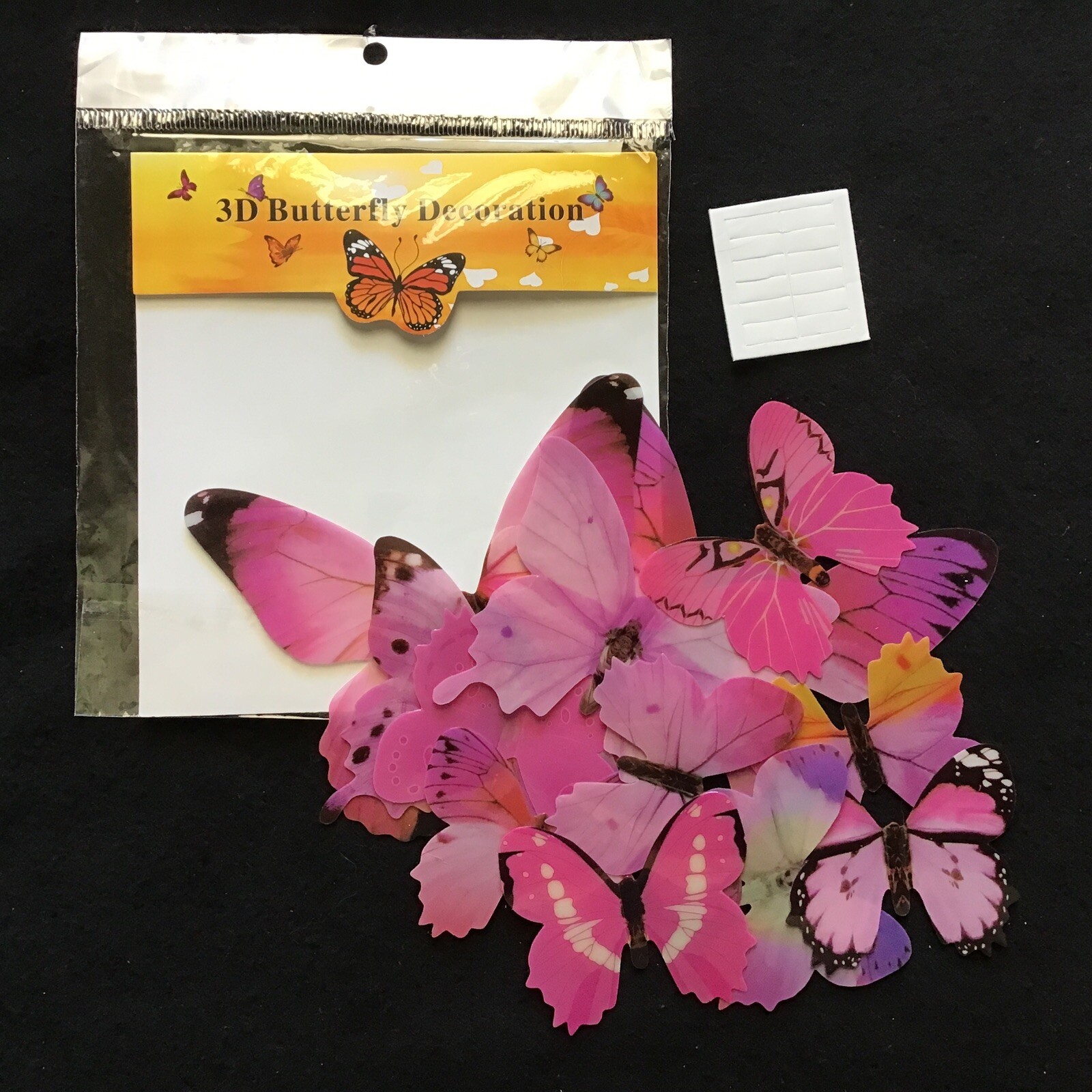 12pcs Hot Pink 3D Butterfly Wall Sticker Party Decor Butterfly Sticker St-236