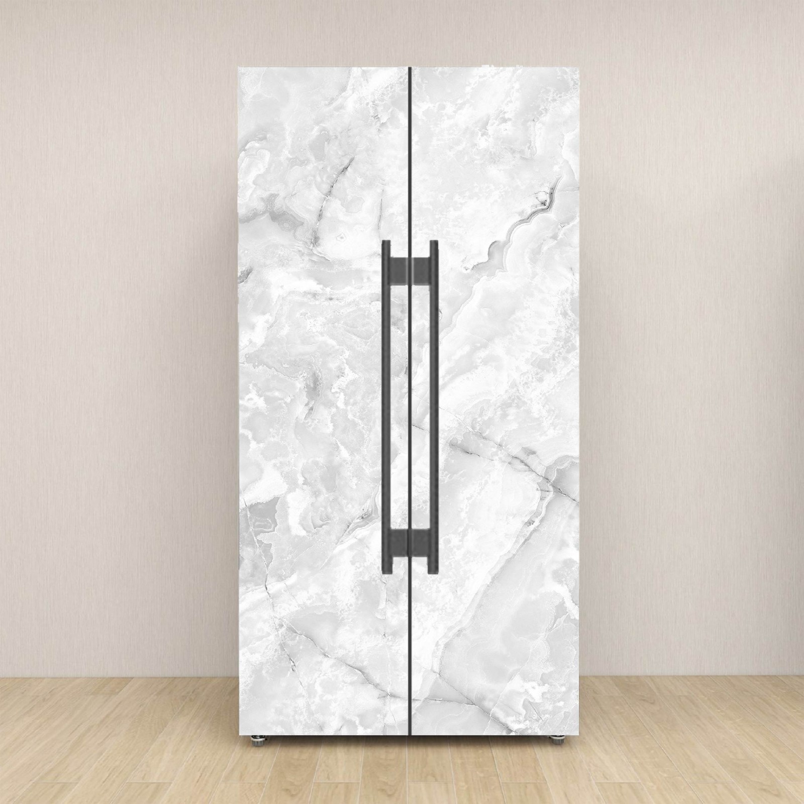 Marble Fridge Wrap Minimalist Style, Modern Kitchen Decor