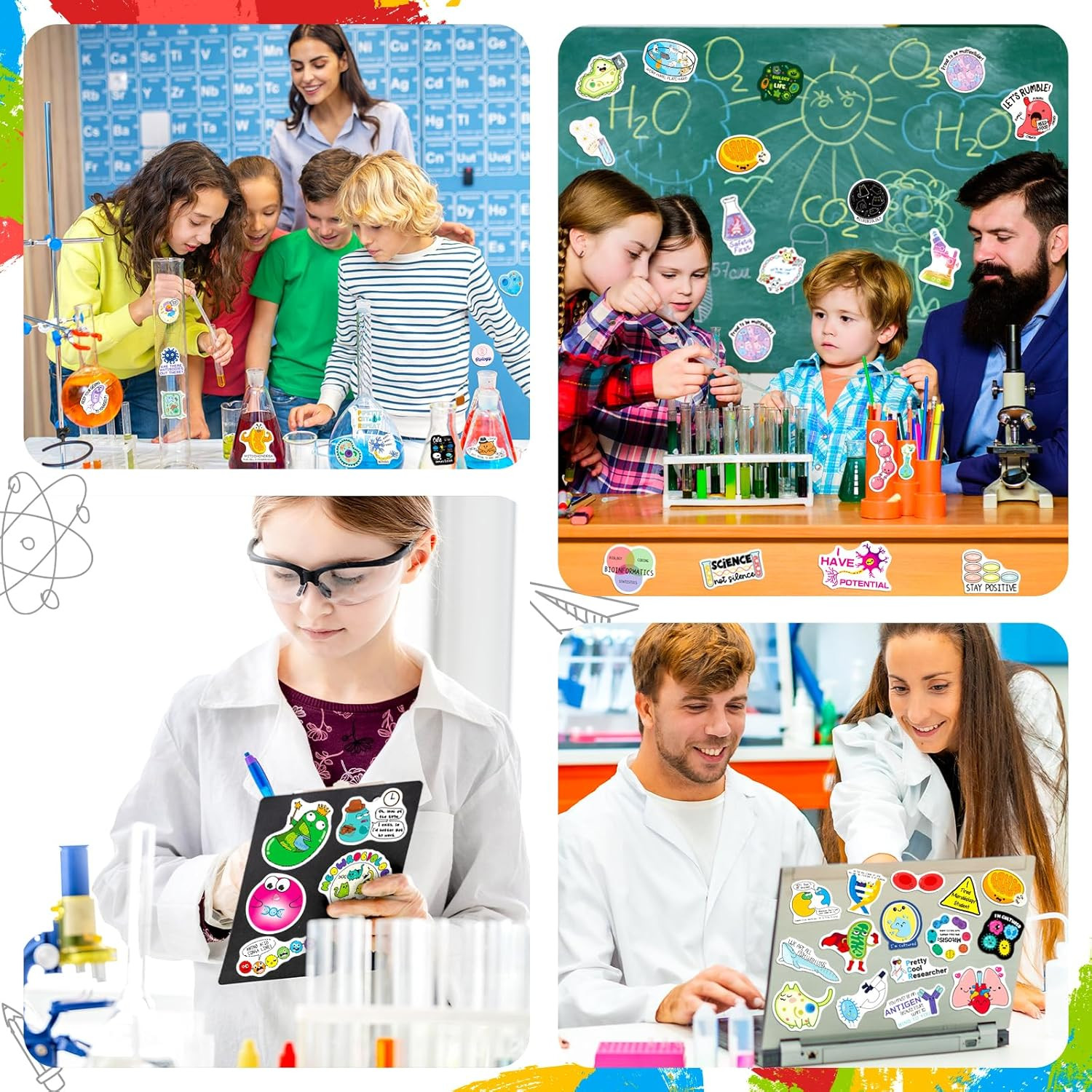 200 PCS Biology Vinyl Stickers for Kids Teens Adults – Microbiology Decals