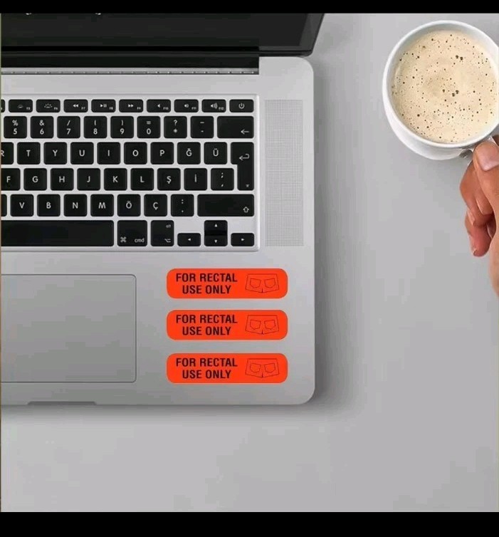 10 For Rectal Use Only Sticker Stickers Orange Funny Prank Toy Waterproof Joke