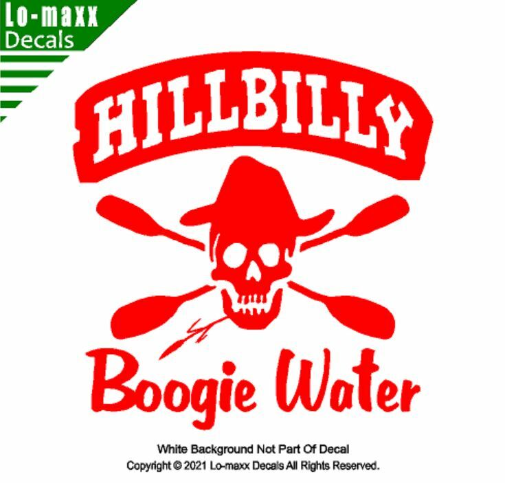 Hillbilly Boogie Water Whitewater Kayaking High Quality Die Cut Vinyl Decal Art