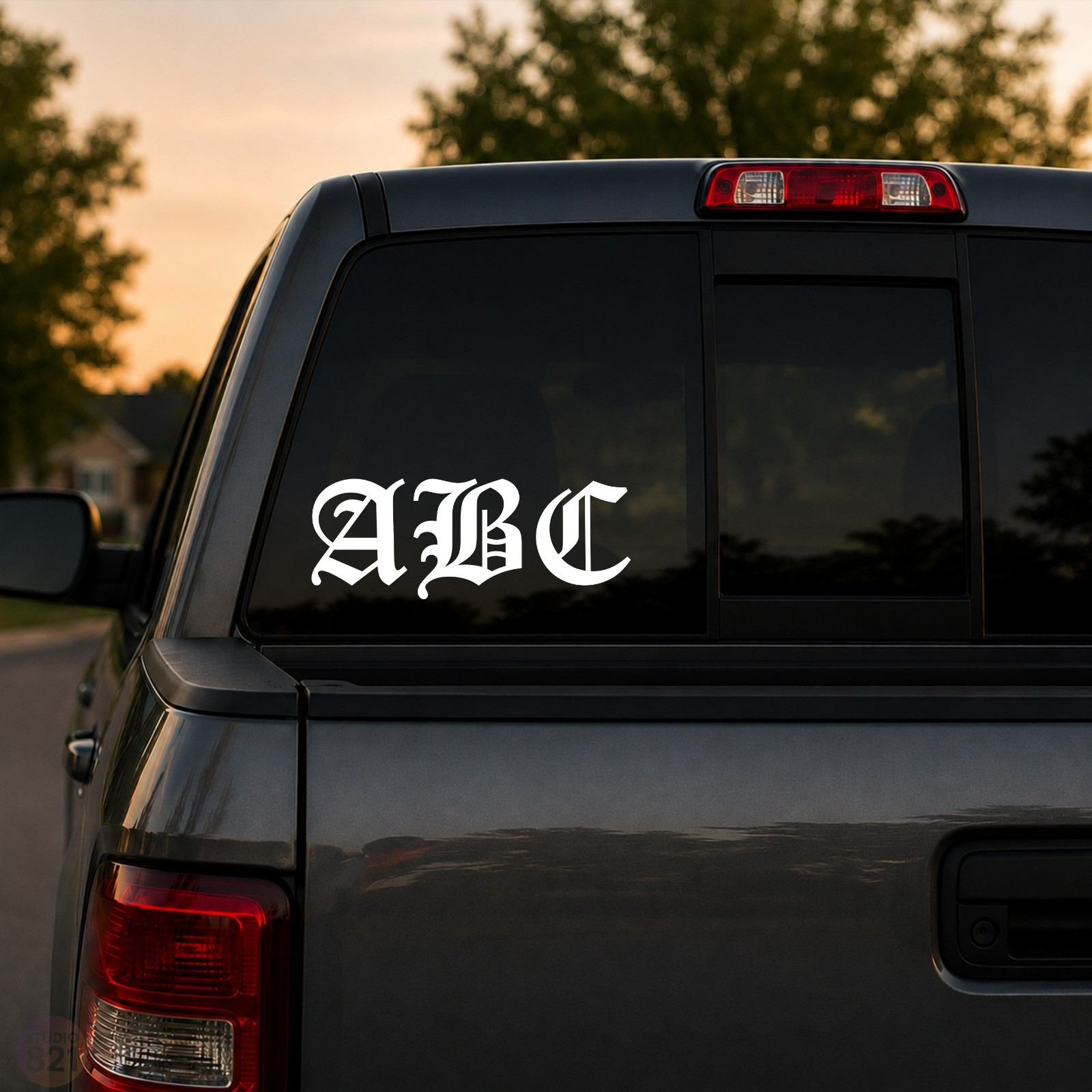 Custom Old English Initial Decal | 1–3 Letter Vinyl Monogram Sticker