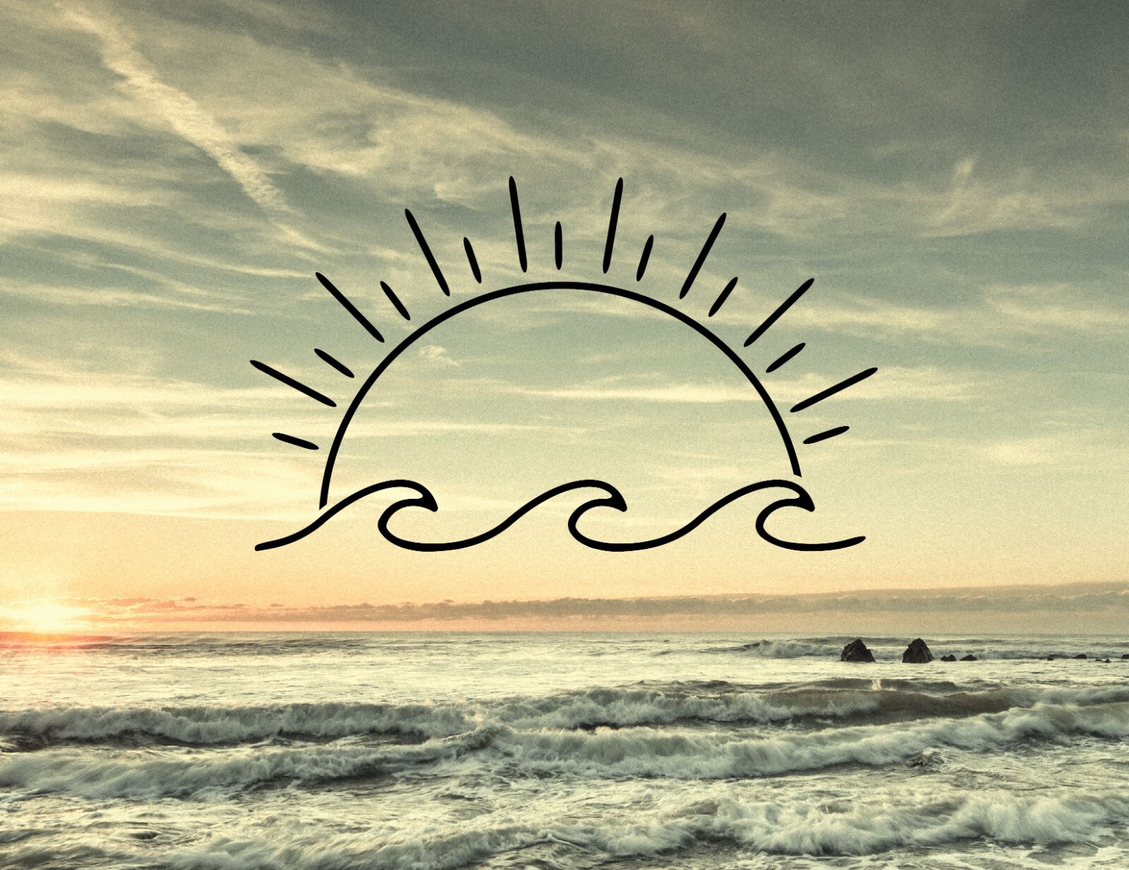 Wave Sun Beach Bumper Car Window Vinyl Decal Sticker