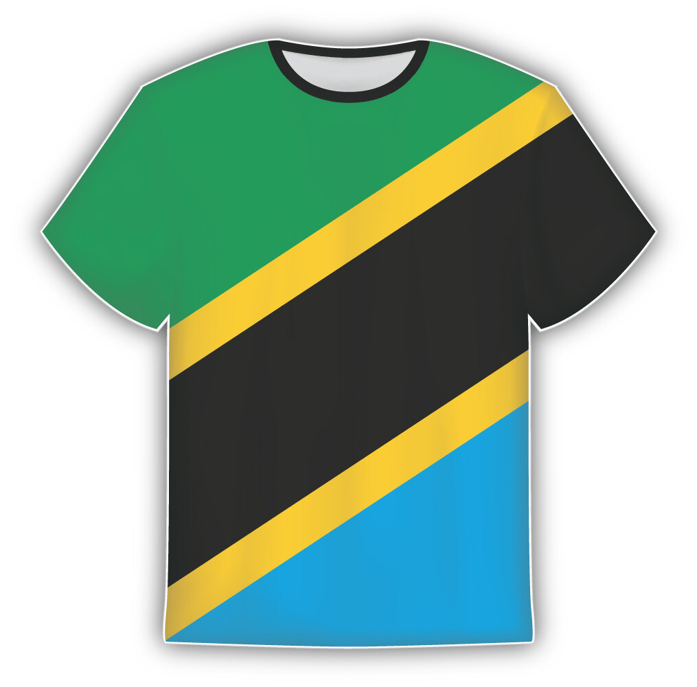 Tanzania Flag Sticker In The Form Of T Shirt Vinyl Sticker Decal