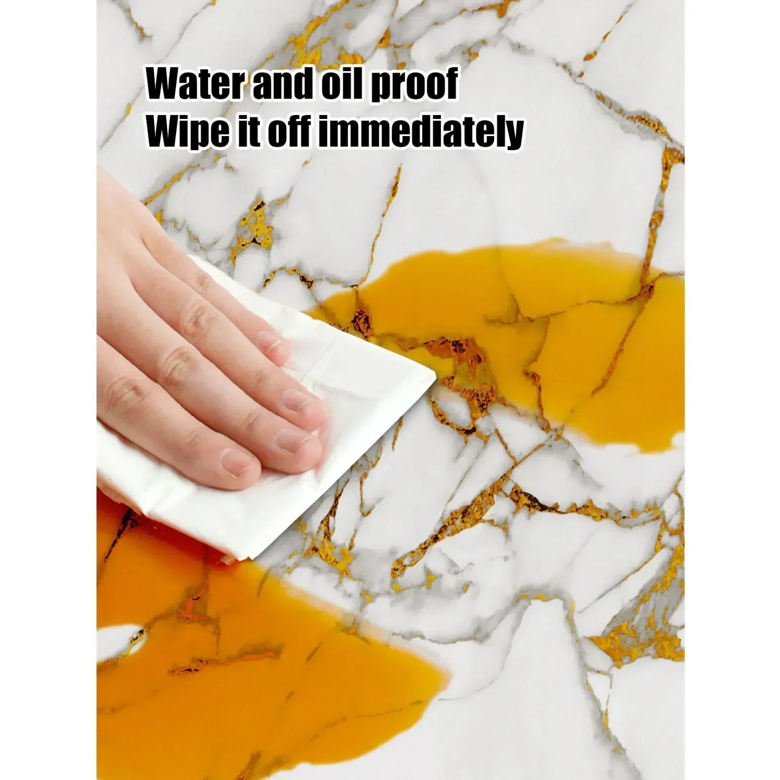 3D Marble Tile Wall Stickers Waterproof Self Adhesive Kitchen Bathroom Decor