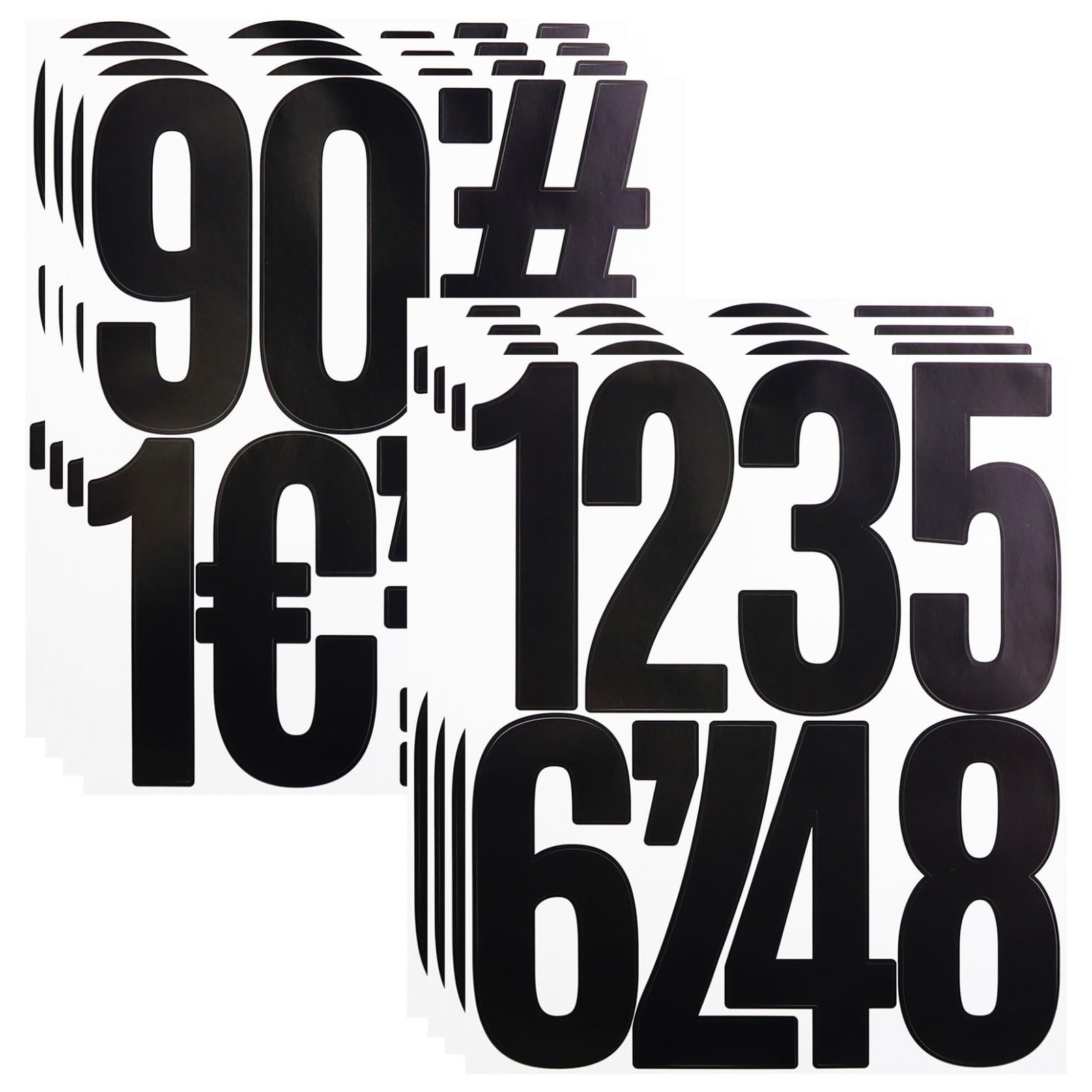 5 Inch Vinyl Number Stickers 88PCS Self Adhesive 0-9 Black for Mailbox House Sig