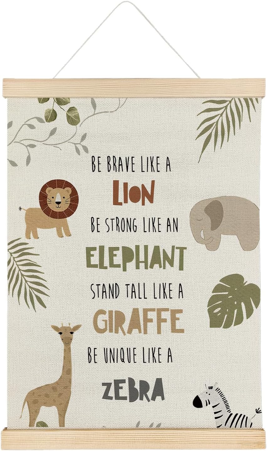 Positive Affirmations Wall Art,Safari Animals Wall Decor,Inspirational Nursery P