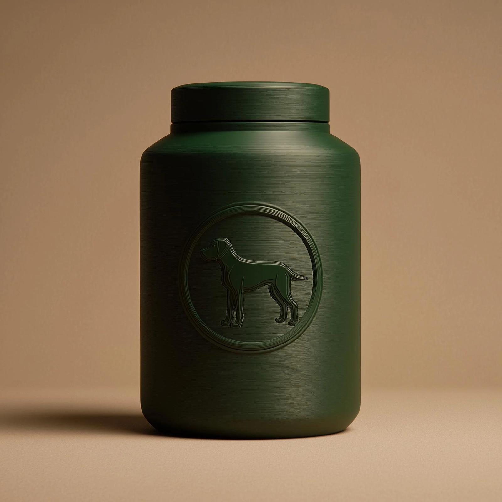 Dog Pet Ashes Urn | 3D Printed Minimal Cremation Keepsake Jar with Dog Emblem