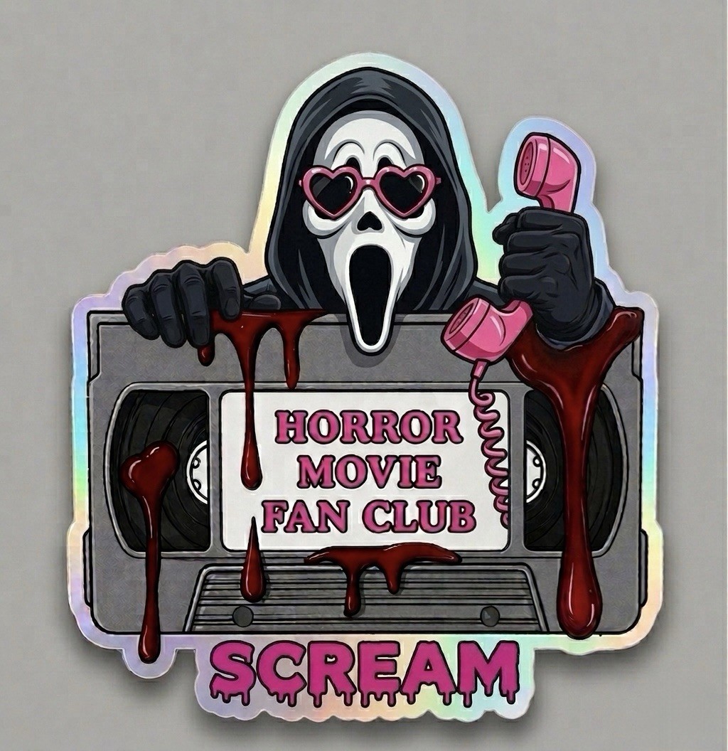 Holographic Horror Sticker VHS Tape – Art The Clown Terrifier Bloody
