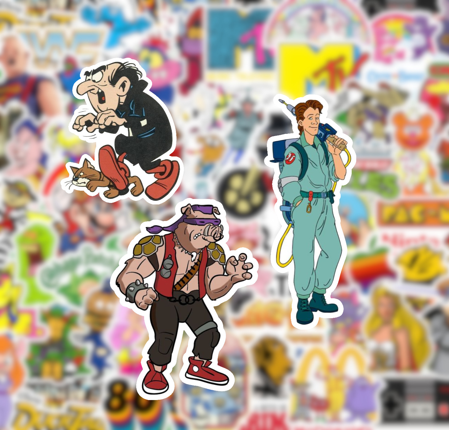 25/50 1980’s Sticker Pack-Waterproof Matte Vinyl