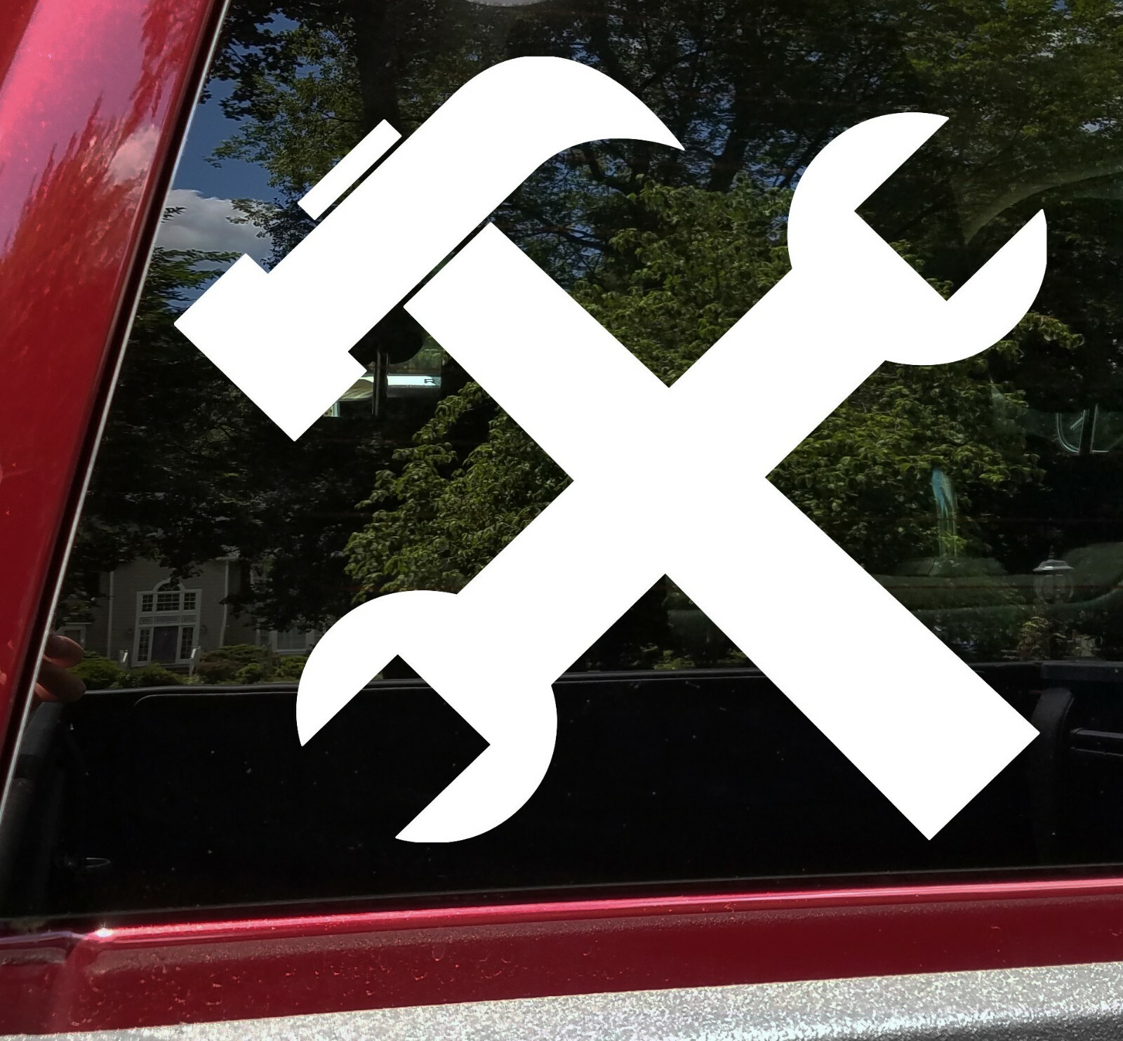 Crossed Hammer and Wrench Vinyl Decal – Tools Mechanic – Die Cut Sticker
