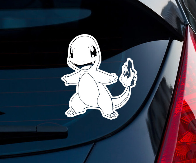 Charmander Indoor/Outdoor Matte White Vinyl Decal 4.89"x5.5"