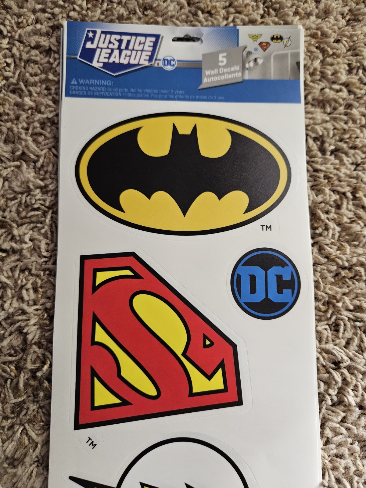 Justice League 5 Wall Decals Autocollants (NEW)