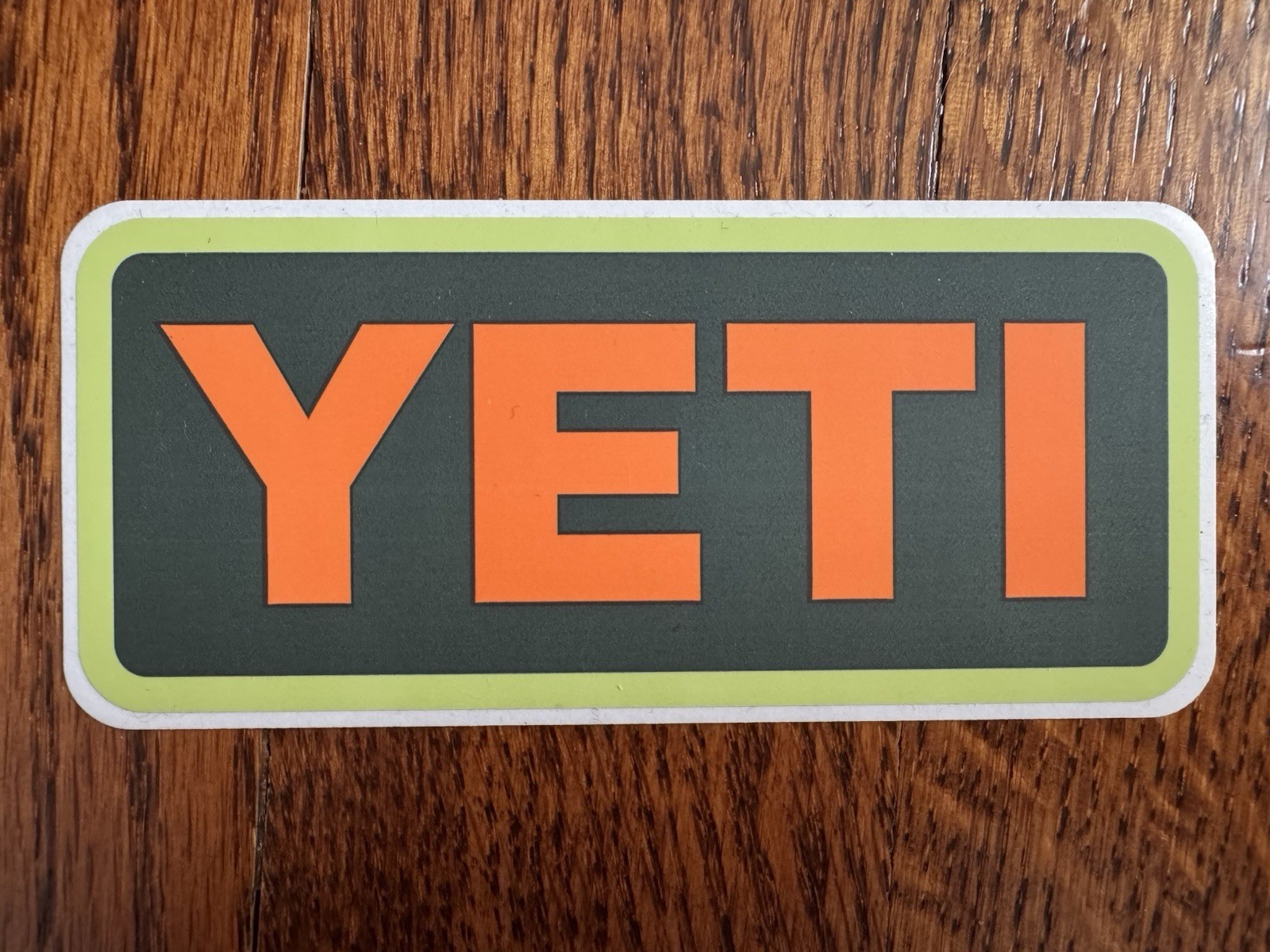 Authentic YETI Decal Orange Green Vinyl Sticker Logo Rambler Tumbler Cup Cooler