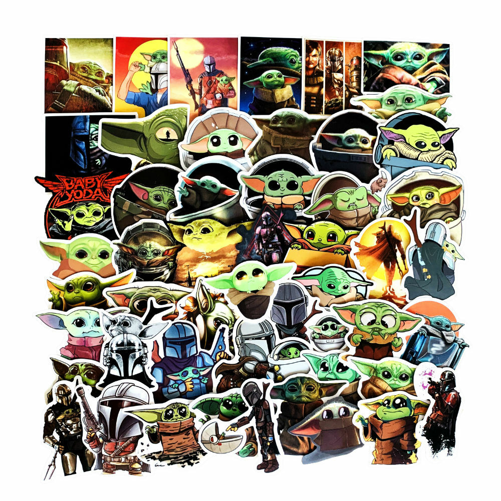 50 Pcs Baby Yoda Star Wars Mandalorian Vinyl Stickers for Laptop etc