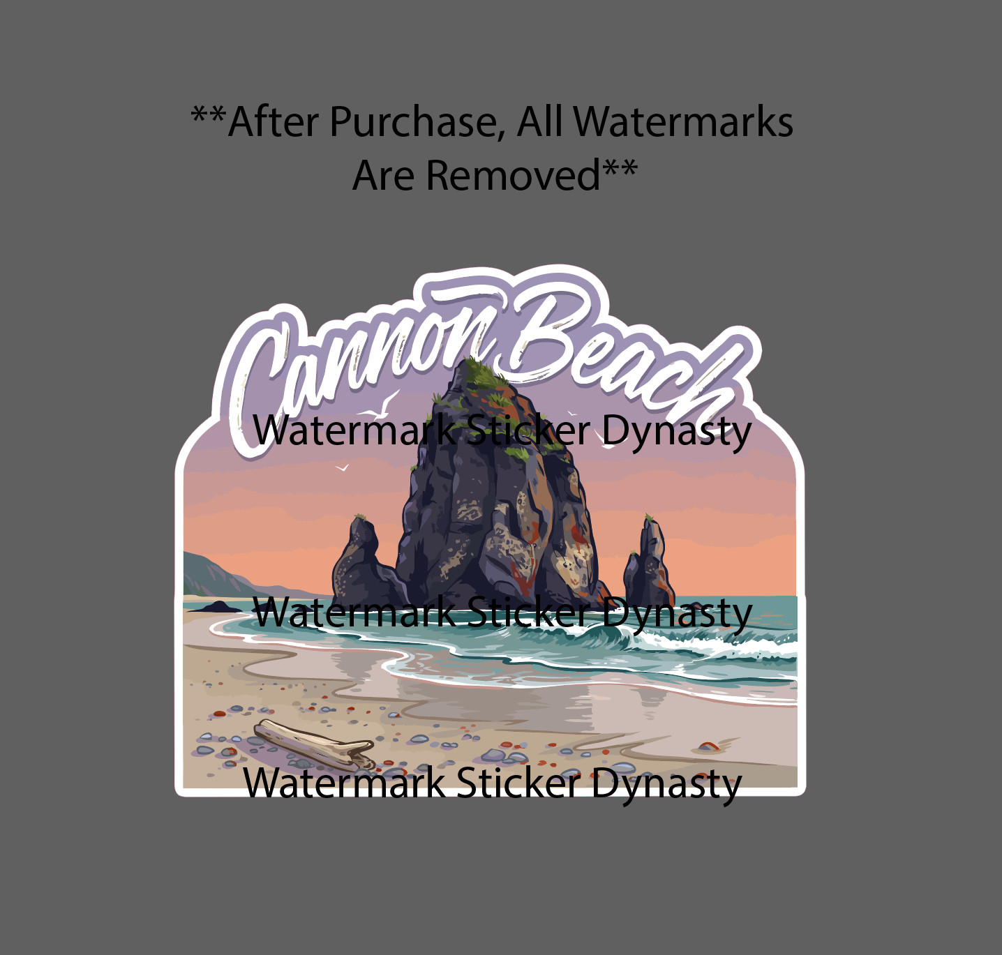 Cannon Beach Sticker Waterproof Decal Outdoor Travel Ocean Vacation Gift NEW