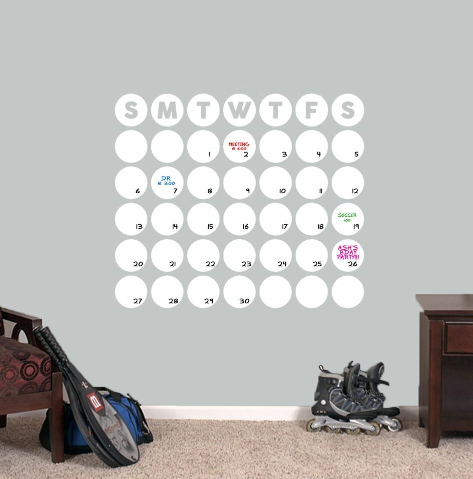 Dry Erase Circle Calendar Wall Decal – Calendar, Organization, Kitchen, Decor
