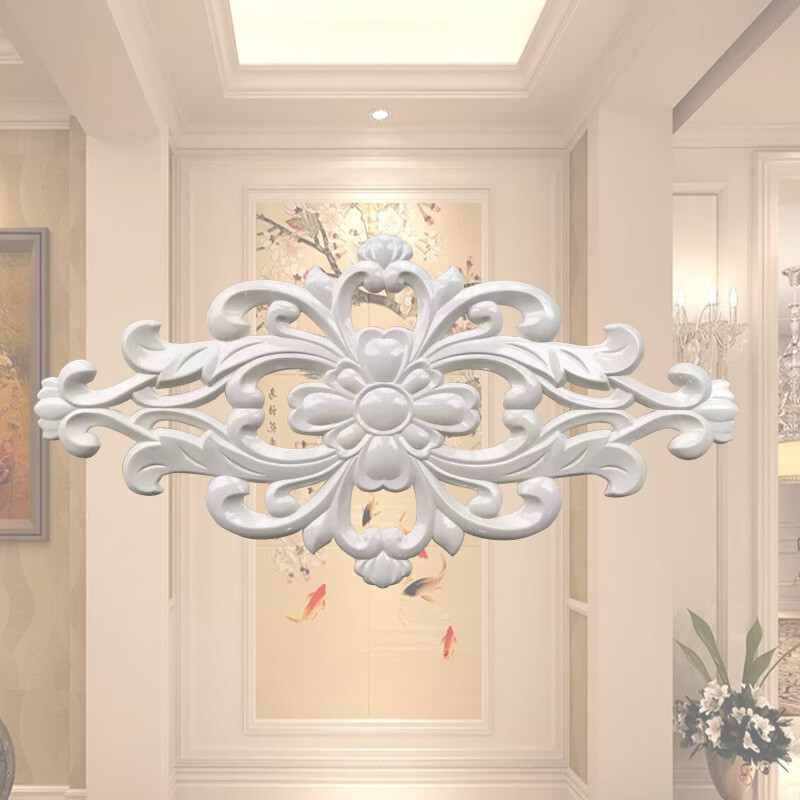 1X Plastic Carved Applique Decor Self-adhesive Furniture Decal Wall Door Sticker