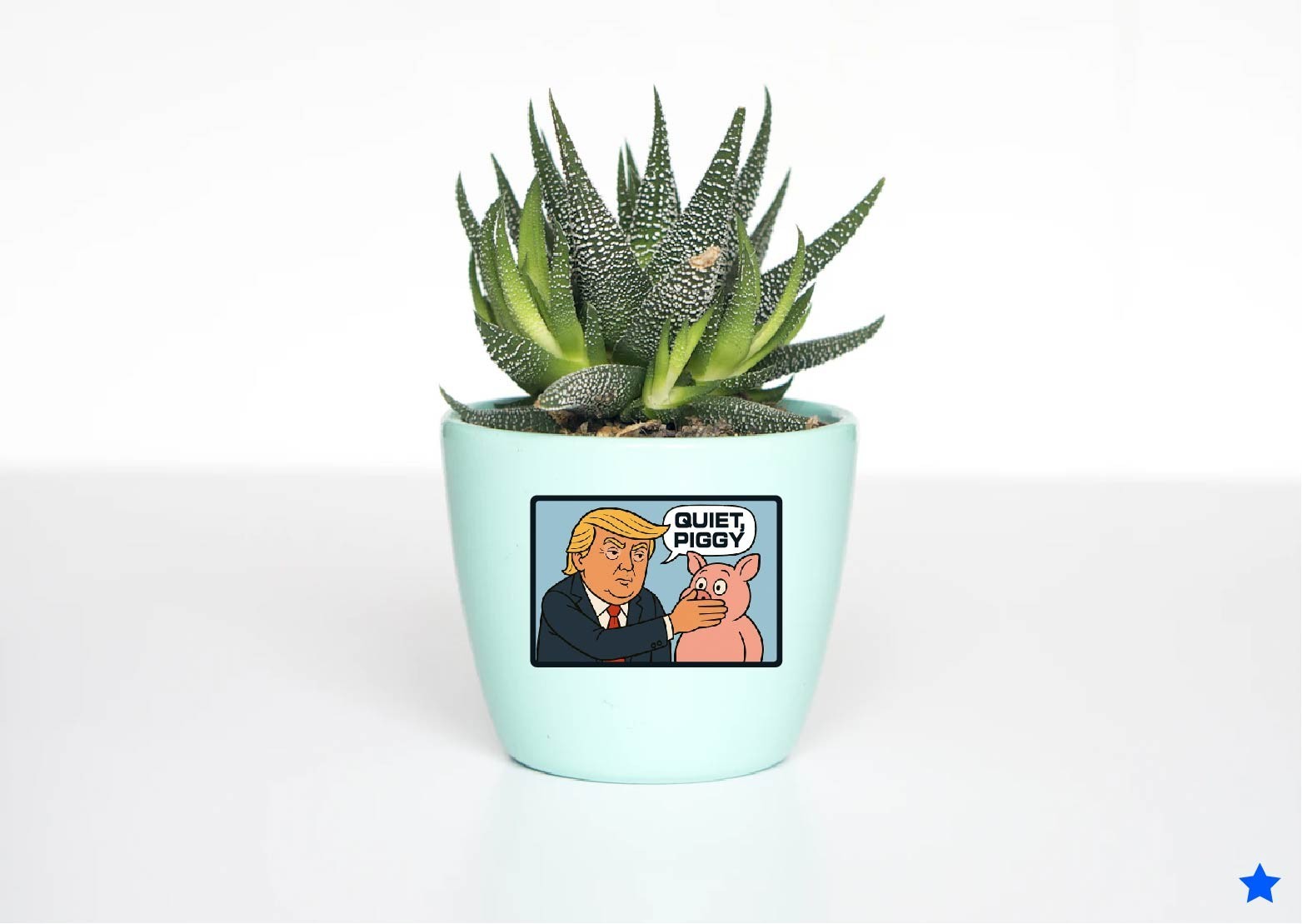 Quiet Piggy Trump Decal Sticker 47 MAGA Political Cartoon No Kings Anti Press JD