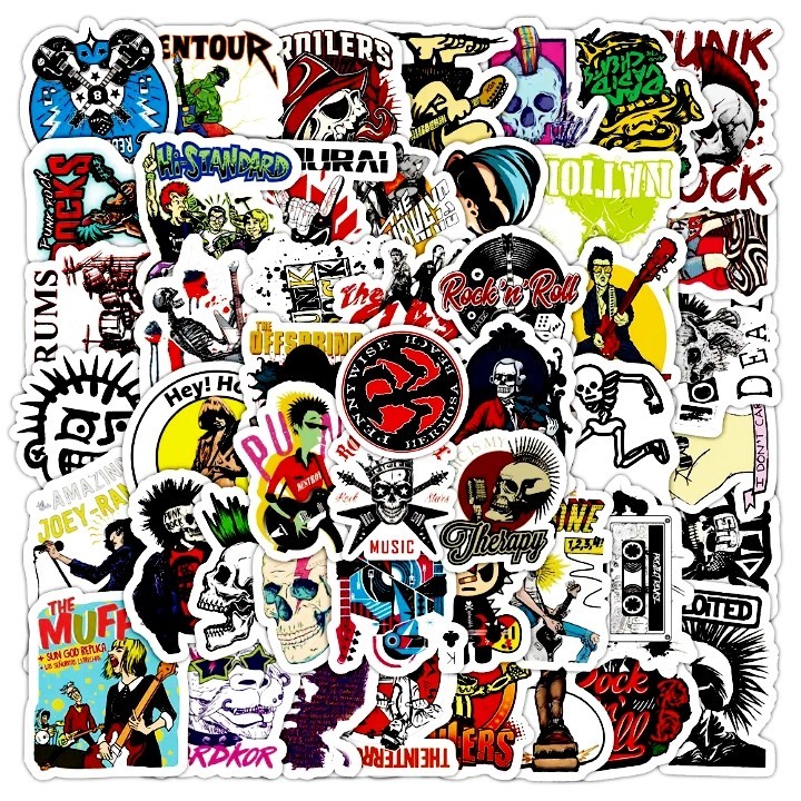 300pcs Rock Band Logo Stickers Decal Lot Punk Vinyl Music Heavy Metal Laptop USA