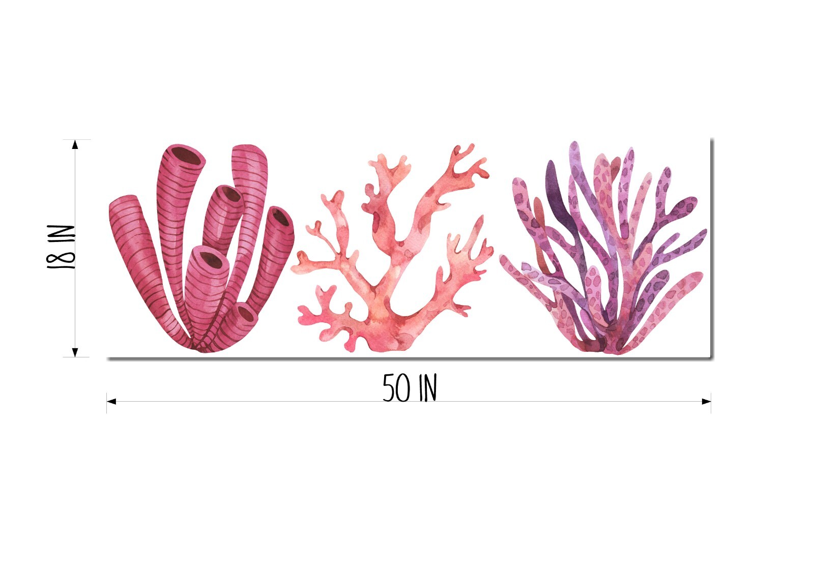 Seaweed & Coral Fabric Wall Decal Set of 9 Wall Art Stickers Ocean Nursery Decor