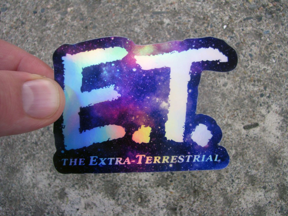 E.T. Holographic Logo Sticker 3" ET the Extra Terrestrial Metallic Shiny Decal