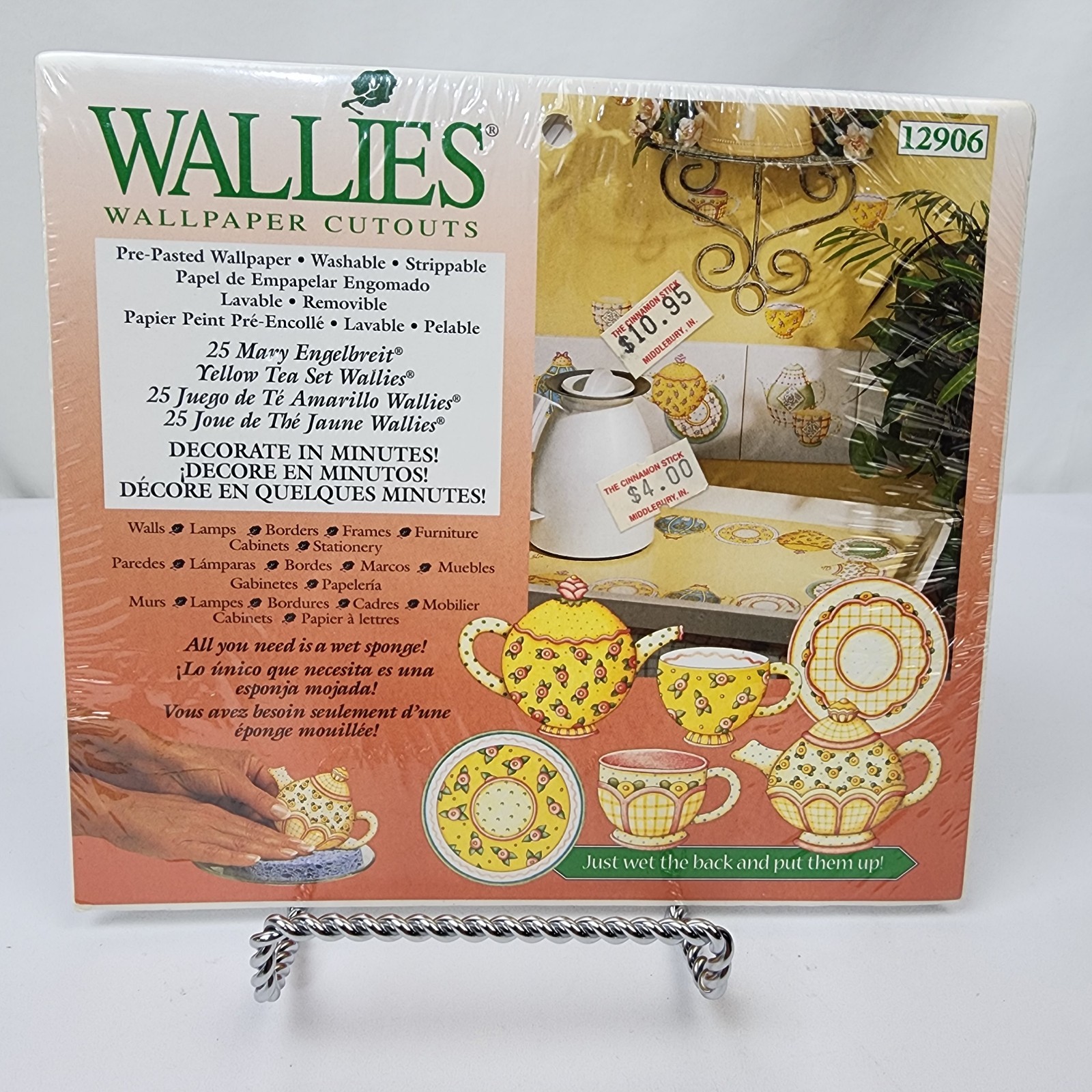 25 Mary Engelbreit Wallies Yellow Teapot Tea Cup Pink Floral Wallpaper Cutouts